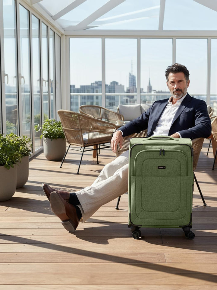 REDOLZ MEDIUM Weichschalen Koffer für Männer & Frauen | Leichter Trolley 67 cm mit 4 Doppelrollen &