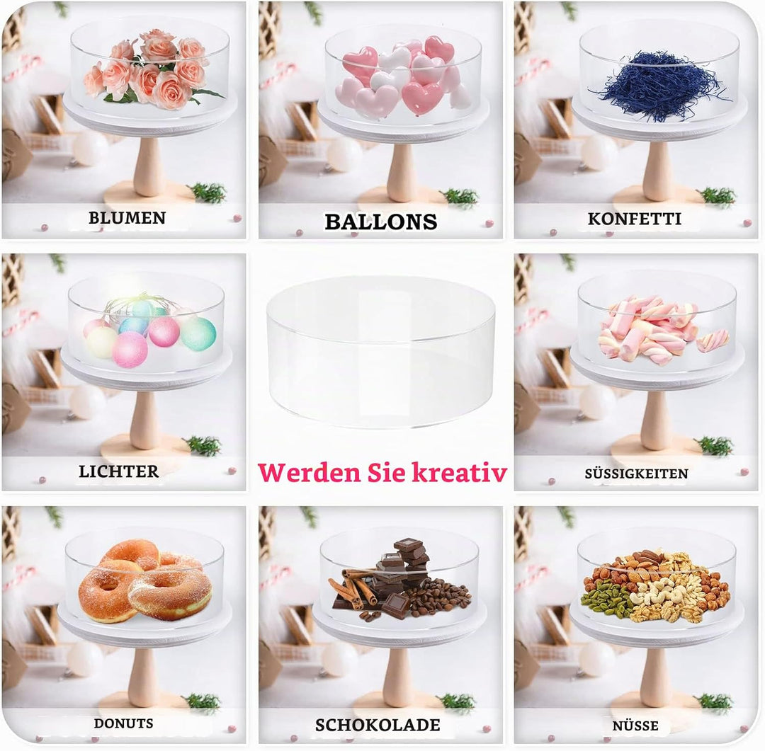Nynelly Tortenständer aus Acryl, Acryl Tortenständer Befüllbar, Kuchentrenner, Acryl-Kuchenständer,R
