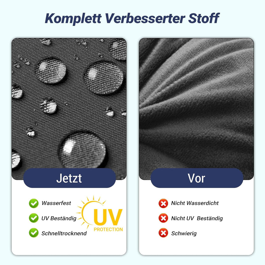 Dicke Outdoor Sitzkissen Stuhl 2 Stück Wasserdichtes (Dunkelgrau) | Erwachsene Stuhlkissen 48*48 mit