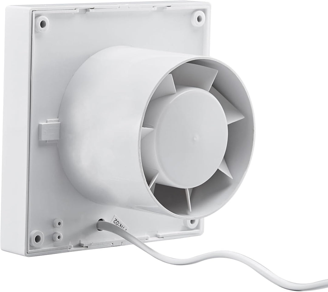 HUGOOME 100 mm 12 W 130 m³/h Abluftventilator mit Verschlussklappe und Zugkettenschalter, Fenster- u