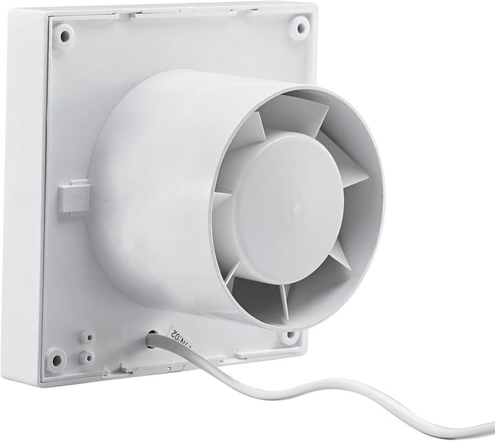 HUGOOME 100 mm 12 W 130 m³/h Abluftventilator mit Verschlussklappe und Zugkettenschalter, Fenster- u