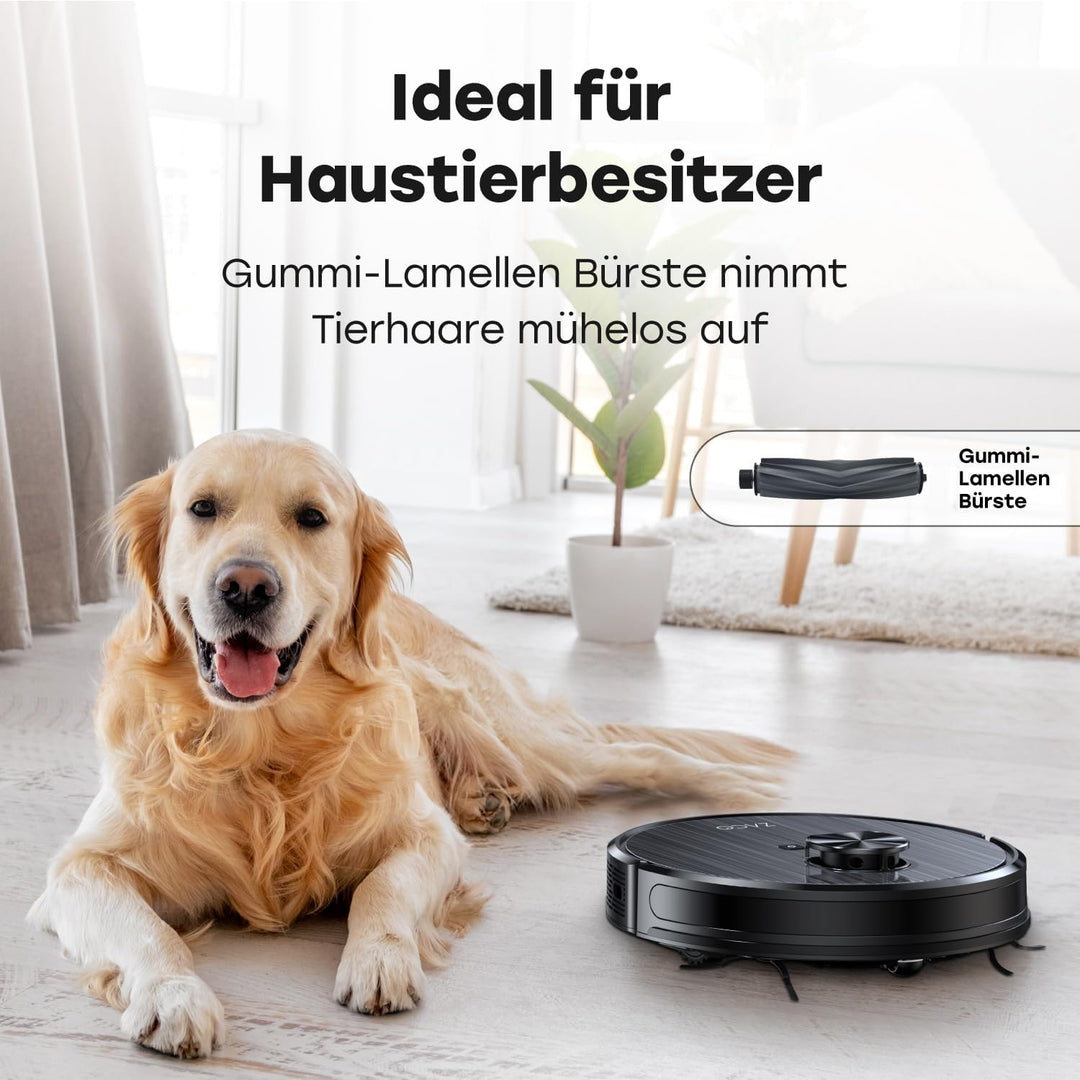 ZACO A10 Pro Saugroboter mit Wischfunktion, 2,5l Absaugstation bis 60 Tage, Lasernavigation, 3000Pa,