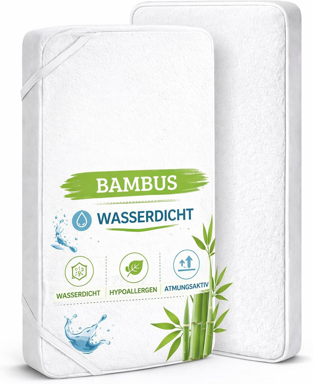 Flyideas Wasserdichter Matratzenschoner Babybett 80x160 cm, 2 STK. Zertif. Bambus - Matratzenschutz