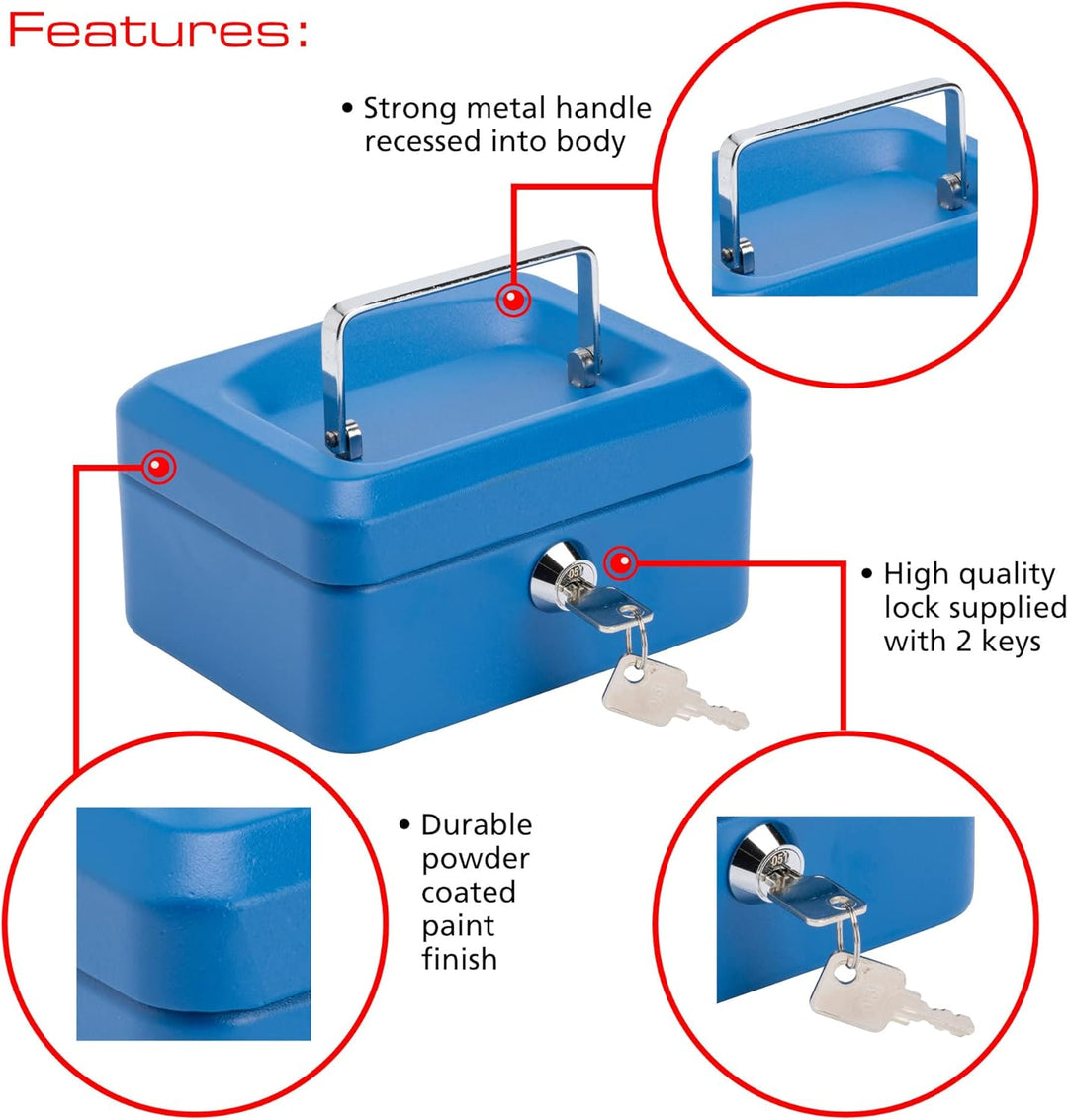 Burg-Wächter 701973 Geldkassette, blau, 150 x 80 x 120mm (Packung mit 2) Blau 150 x 80 x 120mm (Pack