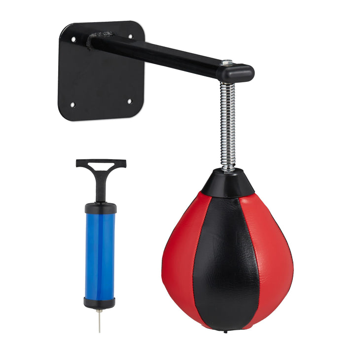 Relaxdays Punchingball, für Wandmontage, Kinder & Erwachsene, Training, Anti-Stress, Speedball mit P