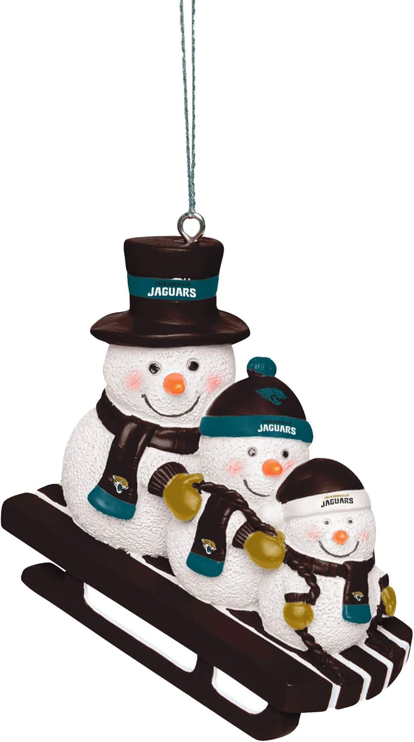 Honbeanify Forever Collectibles UK Jacksonville Jaguars Schneemänner Schlitten Ornament