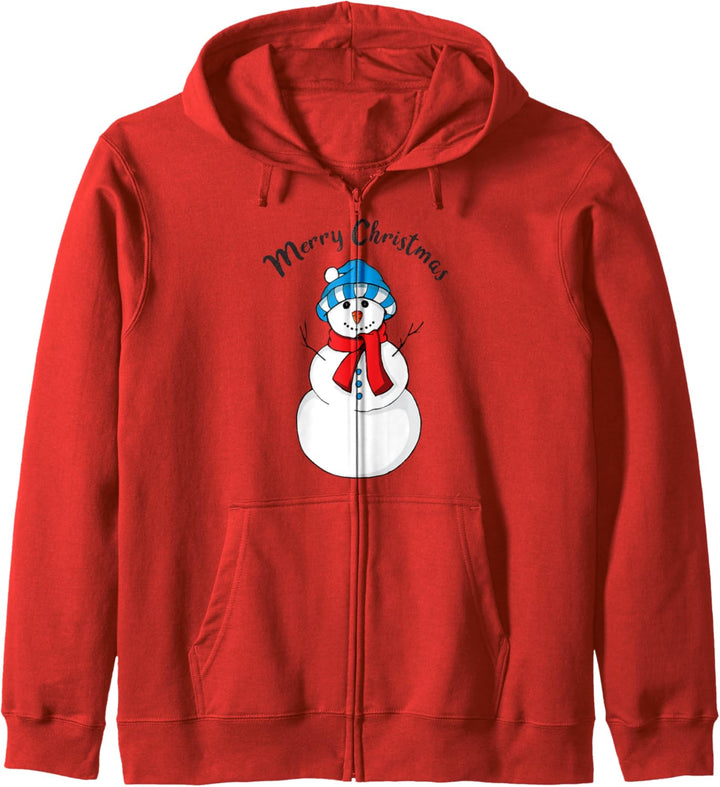 Nette Frohe Weihnachten Feiertags-Schneemann-Illustration Kapuzenjacke
