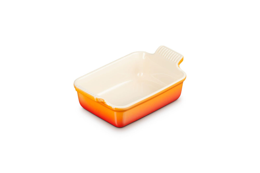 Le Creuset Rechteckige Auflaufform Tradition aus Steinzeug, 19 cm, 1.1 Liter, Ofenrot, 7110219090000
