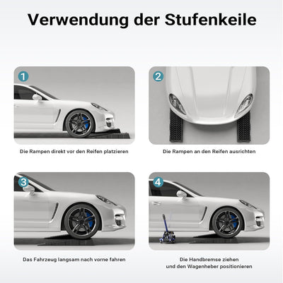 XPOtool Auffahrrampen extra flach 2 Stück aus Kunststoff bis 3 t Autorampe Pkw Auto Kfz Rampe für Sp