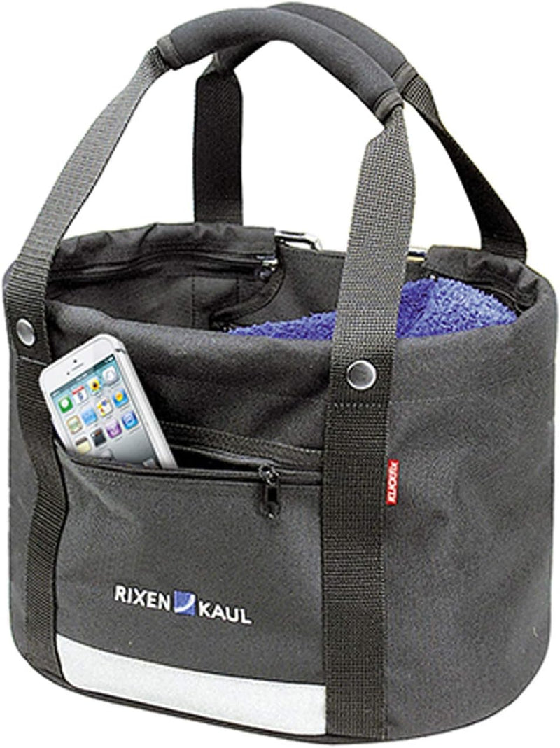 KLICKFix Fahrradkorb Shopper Comfort Mini, Schwarz, 24 x 23 x 24 cm, Schwarz