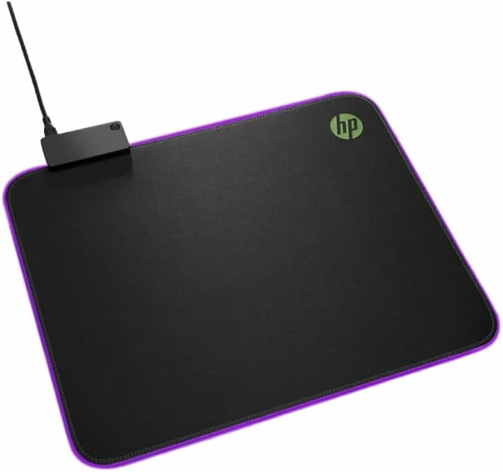 HP Pavilion Gaming Mauspad 400 (LED-Beleuchtung, integrierter USB-Anschluss, 350 x 280 mm) schwarz,