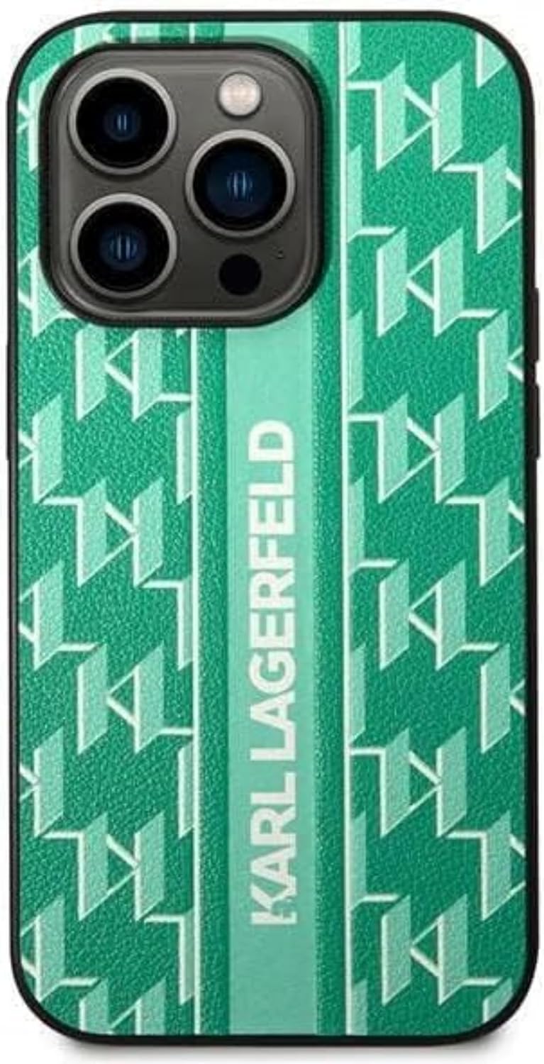 Karl Lagerfeld KLHCP14XPGKLSKN hülle für iPhone 14 Pro Max 6,7" hardcase grün/Green Monogram Stripe