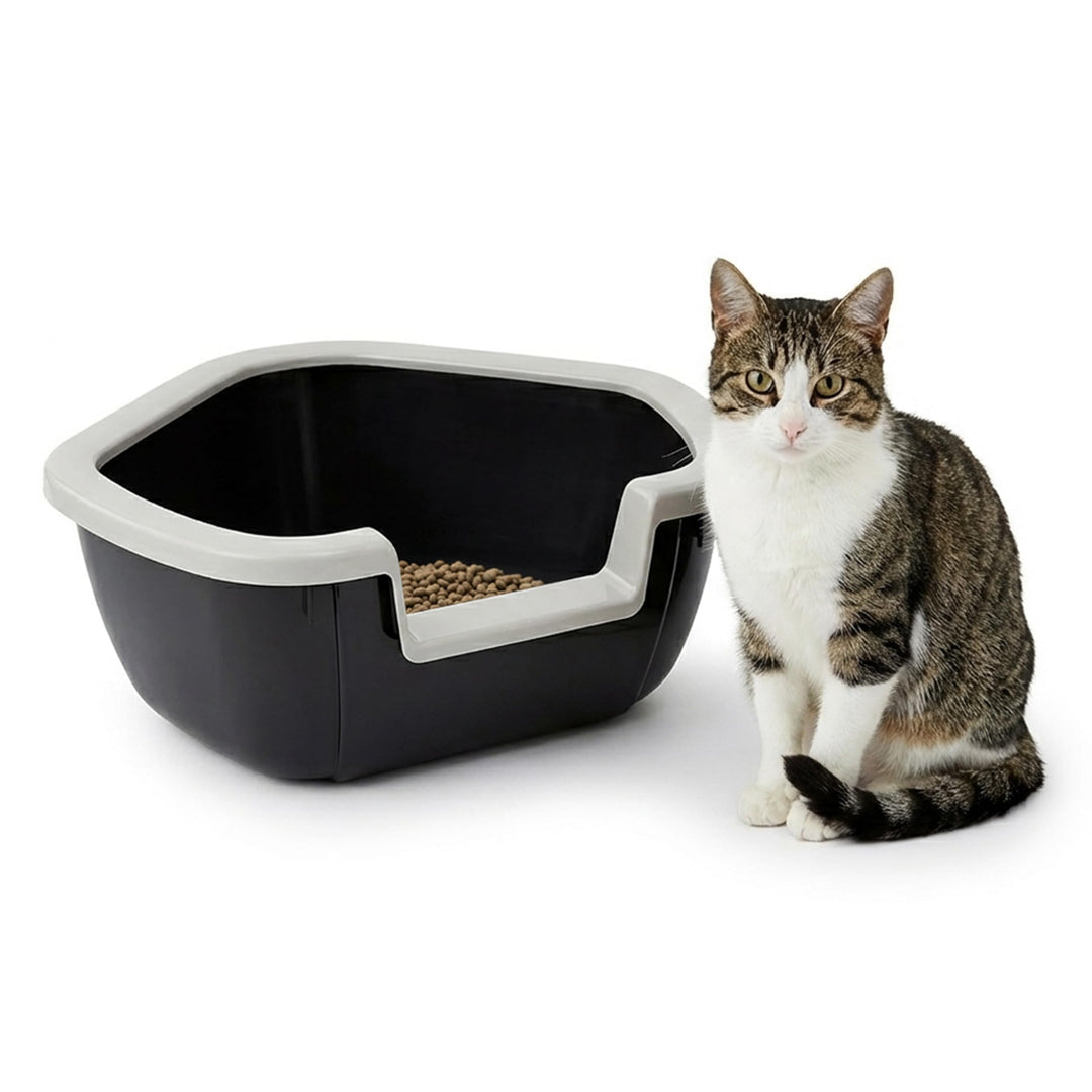Ferplast Ecktoilette für Katzen offene Katzentoilette DAMA Eckkatzentoilette, widerstandsfähiger Kun