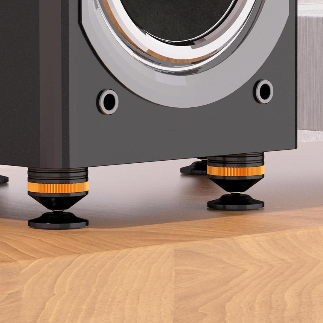 Monosaudio High-End Isolationsfüsse Lautsprecherspikes, Vibrationsentkopplung für Lautsprecher, Vers