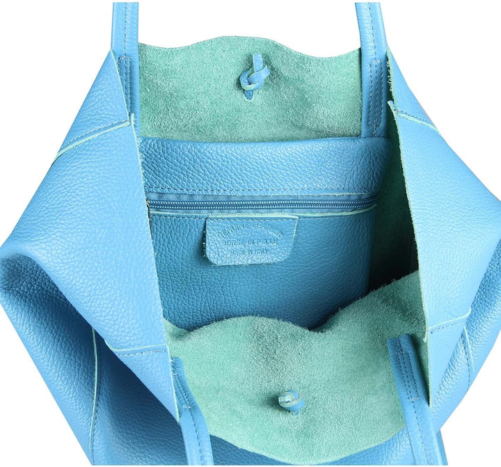 OBC Made in Italy Damen Leder Tasche XXL DIN-A4 Shopper Tote Hobo Bag Henkeltasche Handtasche Umhäng