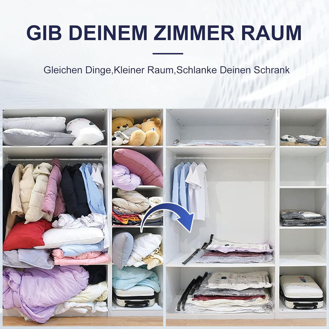 Accenter Vakuumbeutel für Kleidung Reise – 6 Stück à 80x60 cm, Vakuumbeutel für Bettdecken Platzspar