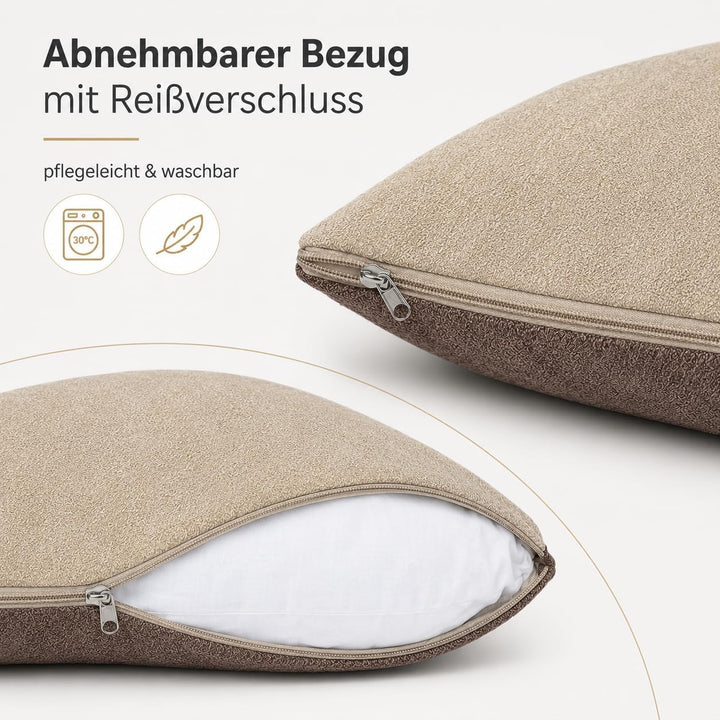 Formalind 2er Set Sofakissen 50x30 cm, Zierkissen 2 Stück, Dekokissen, Couchkissen, 2 Bezüge + 2 Fül