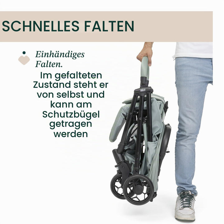 Chicco Kinderwagen Taormina, Ab Geburt bis 22 Kg, Praktisch und leicht, Zusammenklappbarer Buggy, Ki