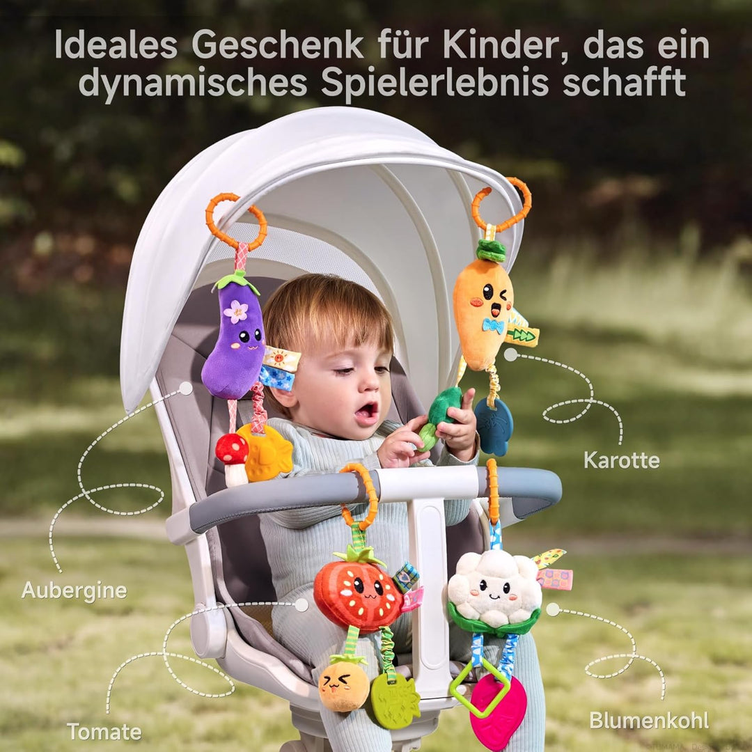 TUMAMA KIDS 4 - Pack Hängende Baby Rassel Spielzeug, Kinderwagen Spielzeug für 0 3 6 9 12 Monate Bab