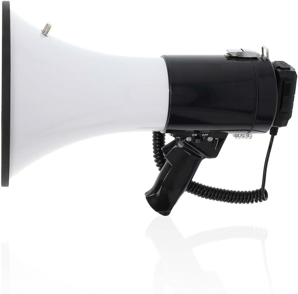 Megaphon - Maximale Reichweite: 1500 m - max. Lautstärke-Regler: 120 dB - Abnehmbares Mikrofon - Ein