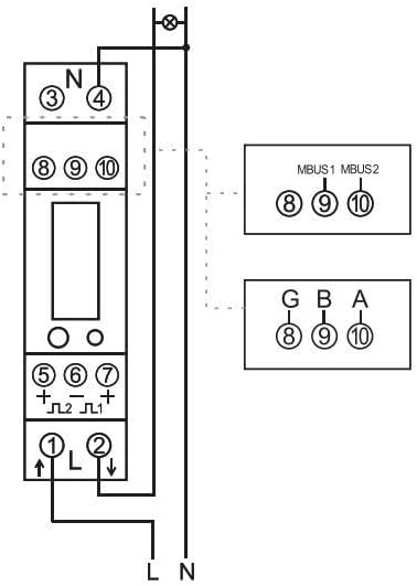 EASTRON SDM120 Stromverbrauchsmesser - einphasig - Modbus RS485 RTU - Stromzähler Hutschiene, 45A kW