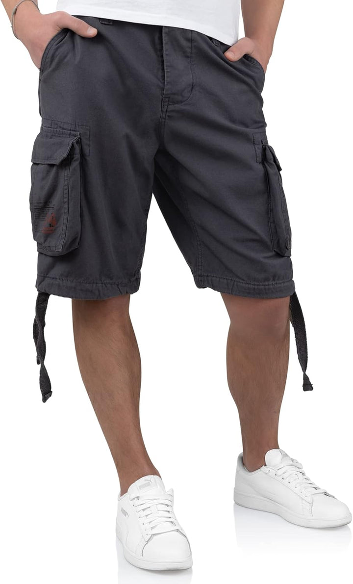 Surplus Raw Vintage Airborne Vintage Herren Cargo Shorts S Anthrazit, S Anthrazit