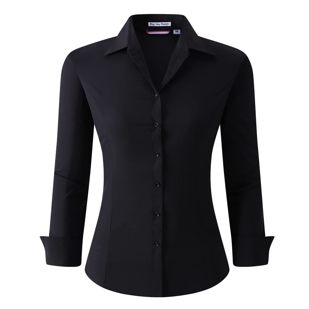 Alex Vando Bluse Damen Langarm Hemd Damen Stretch – Business Button Down Shirts, Bügelfrei Arbeitshe