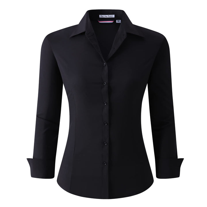 Alex Vando Bluse Damen Langarm Hemd Damen Stretch – Business Button Down Shirts, Bügelfrei Arbeitshe