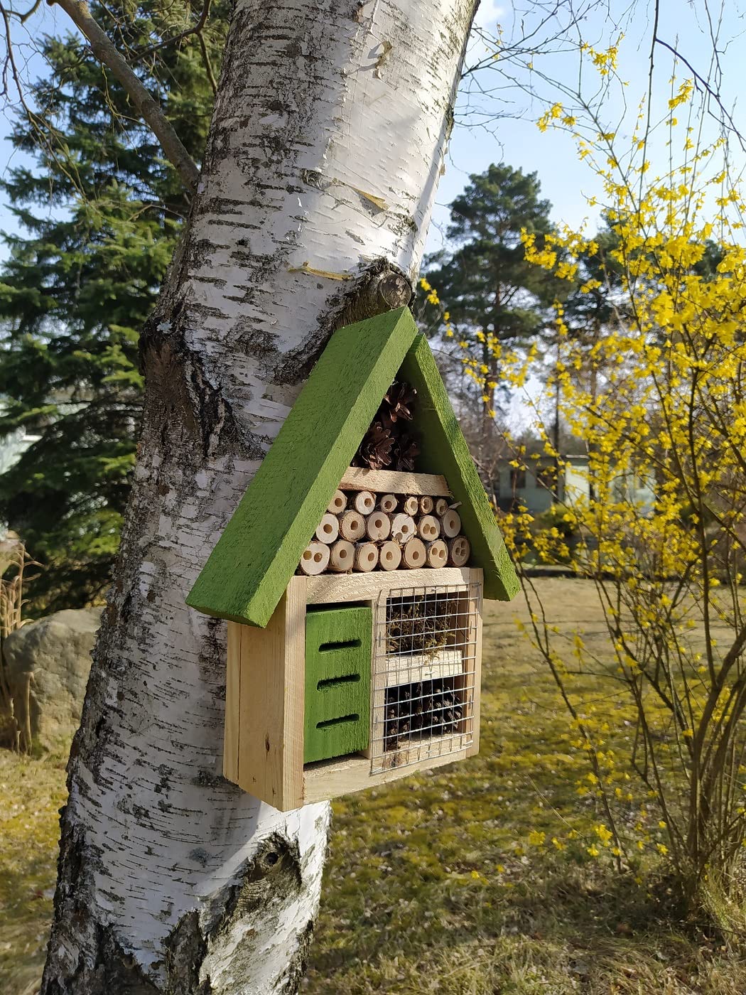 Insektenhaus Insektenhotel XL Bienenhaus Holz Winterquartier Biene Nistkasten 37x21x8cm