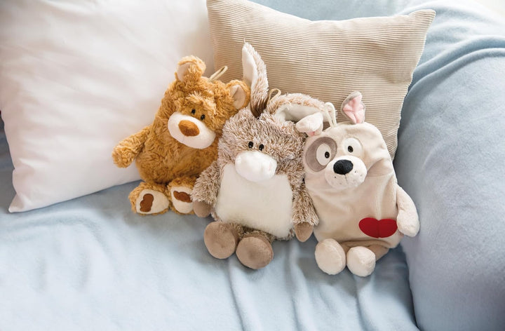 NICI 49648 Esel 350ml 34cm figürlich grau-2 in 1-Weiches Kuscheltier & Wärmflasche für Mädchen & Jun