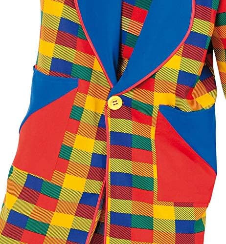 KarnevalsTeufel Herren-/Damenkostüm "Clown Pebbi" Mantel, bunt blau gelb rot kariert, Karneval, Fasc