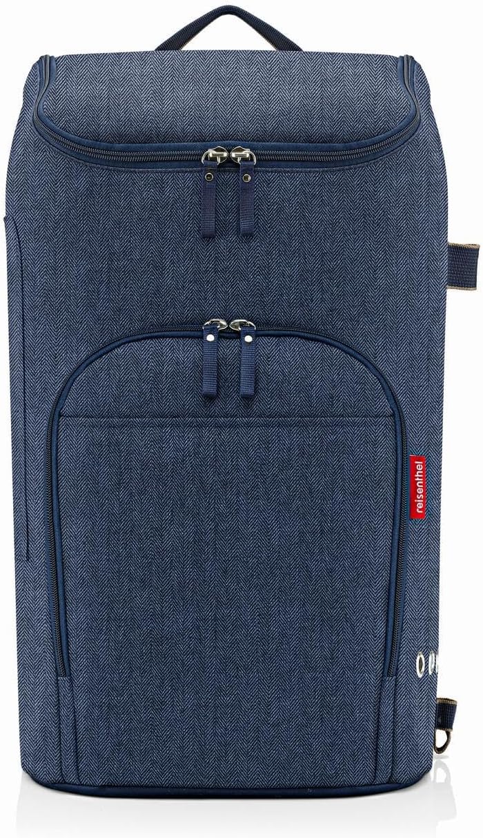 reisenthel citycruiser Set (Rack + Bag) Tasche Herringbone Dark Blue + Rack Black - Praktische Einka
