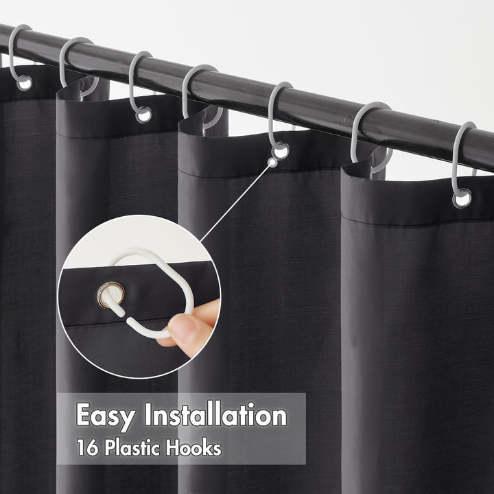 MIULEE Duschvorhang 240x200cm Dunkelgrau Wasserdicht Badvorhang Anti-schimmel und Textil Waschbar Sc