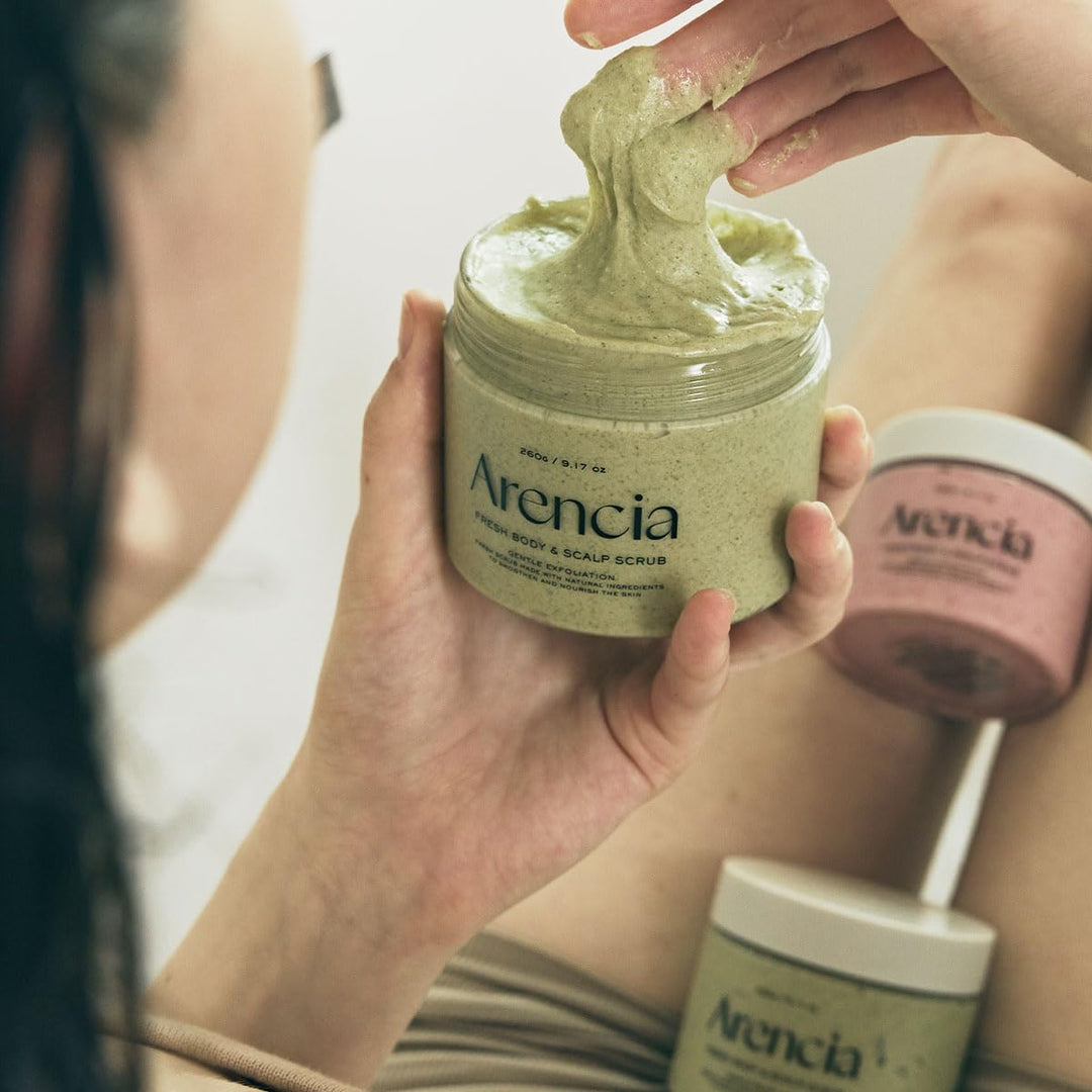 ARENCIA - Körperpeeling & Kopfhaut mit Fresh-Cloud-Salz von Arencia (grün): Peeling, Unvollkommenhei