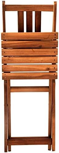 SAM 2er Set Akazien-Holz Gartenstuhl, ideal für Balkon, Garten Terrasse, zusammenklappbar