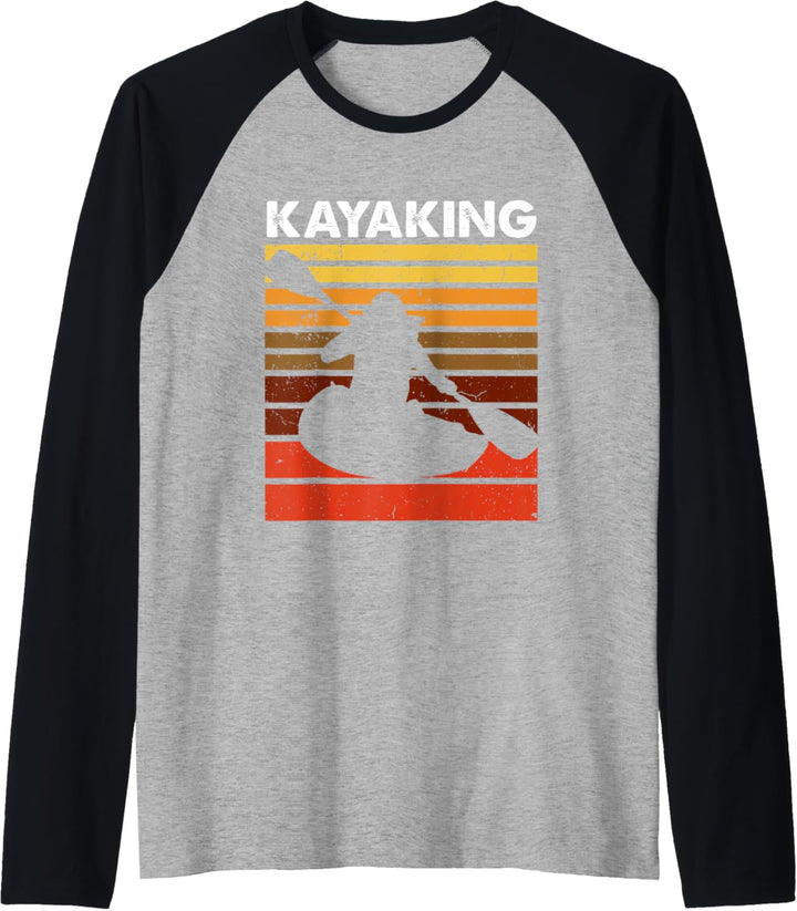 Kajak Sport Retro Vintage Kajakfahrer Raglan