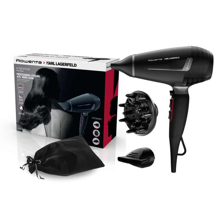Rowenta x Karl Lagerfeld CV888L K/Pro Stylist Haartrockner | 2200 Watt Pro AC-Motor | ultraschnelles