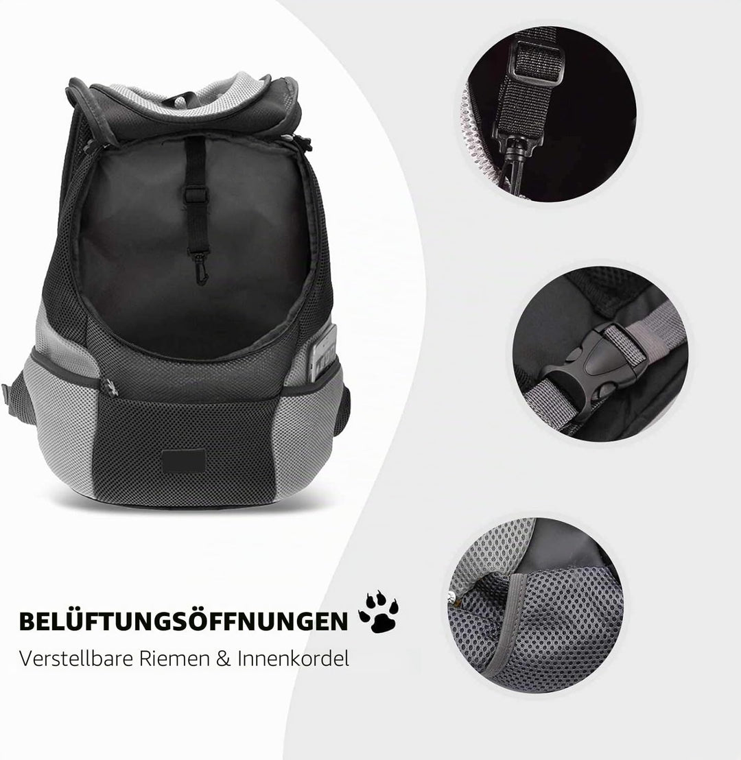 Pet Dog Carrier Backpack,Hunderucksack,Puppy Dog Travel Carrier Front Pack for Small Medium Dogs Cat