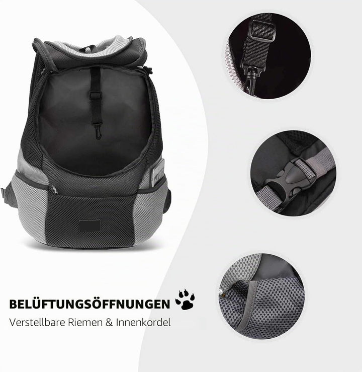 Pet Dog Carrier Backpack,Hunderucksack,Puppy Dog Travel Carrier Front Pack for Small Medium Dogs Cat