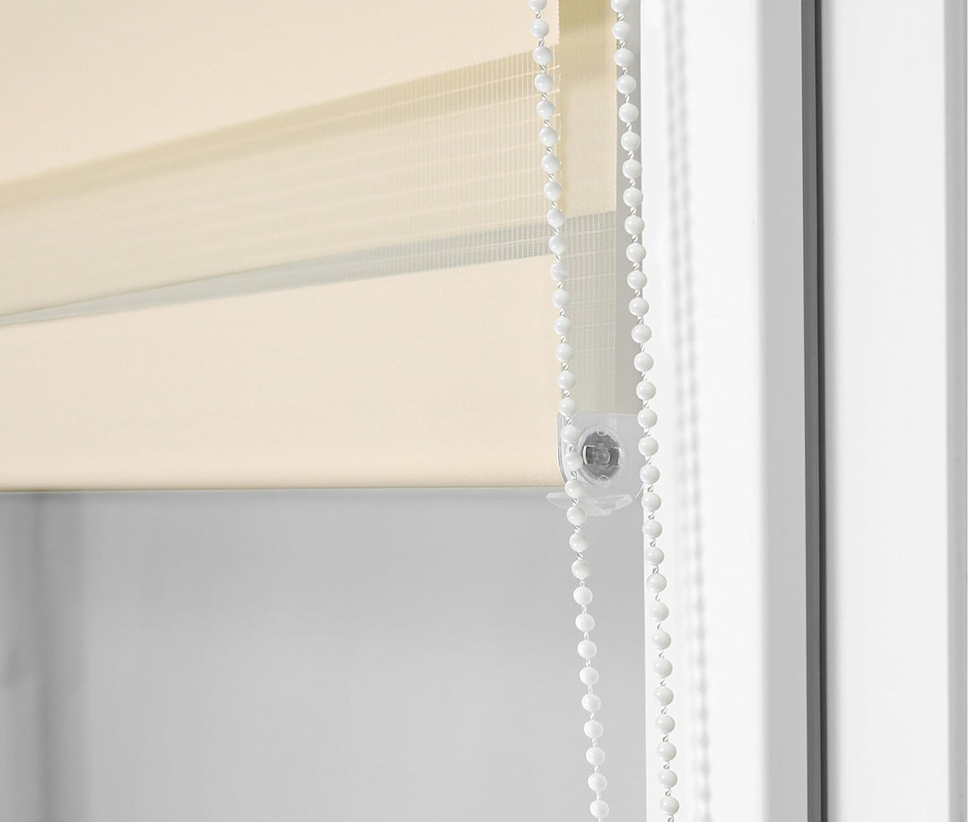 Doppelrollo in 4 Farben & in 8 Grössen - mit Klemmfixierung am Fensterahmen und fest montierter Träg