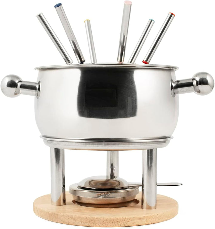 HOME 9830000 Fondue Service 11 Stück für 6 Personen aus Edelstahl 18/10, Bourguignonne, Schokolade,