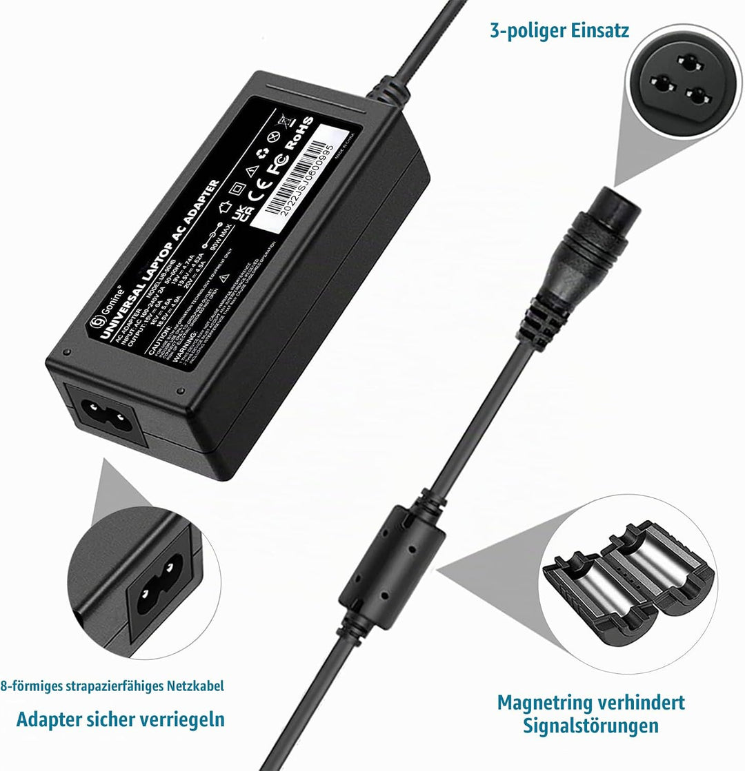 90W Universal Laptop Ladegerät Netzteil, 90W Netzteil mit 15 Anschlüssen für Notebook Ultrabook Tosh