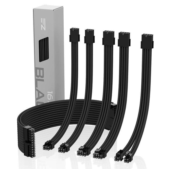 EZDIY-FAB Sleeved Cable - Kabelverlängerung für Stromversorgung mit Combs 24 Pin 8PIN 6PIN 4 + 4 Pin
