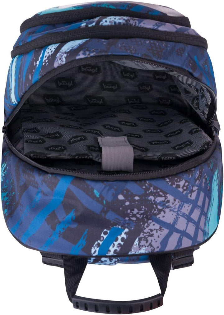 Baagl Schulrucksack Set Jungen 3 Teilig, Schultasche ab 3. Klasse, Grundschule Ranzen mit Brustgurt,