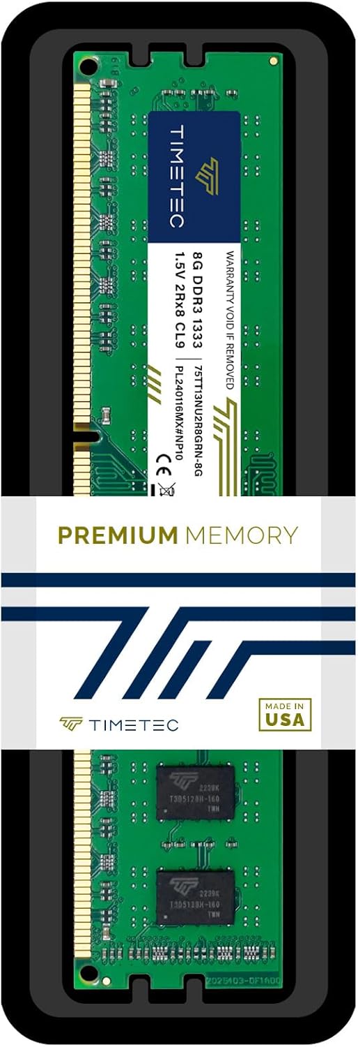Timetec 8 GB DDR3 1333 MHz PC3-10600 Non-ECC Ungepuffert 1,5 V CL9 2Rx8 Dual Rank 240 Pin UDIMM Desk
