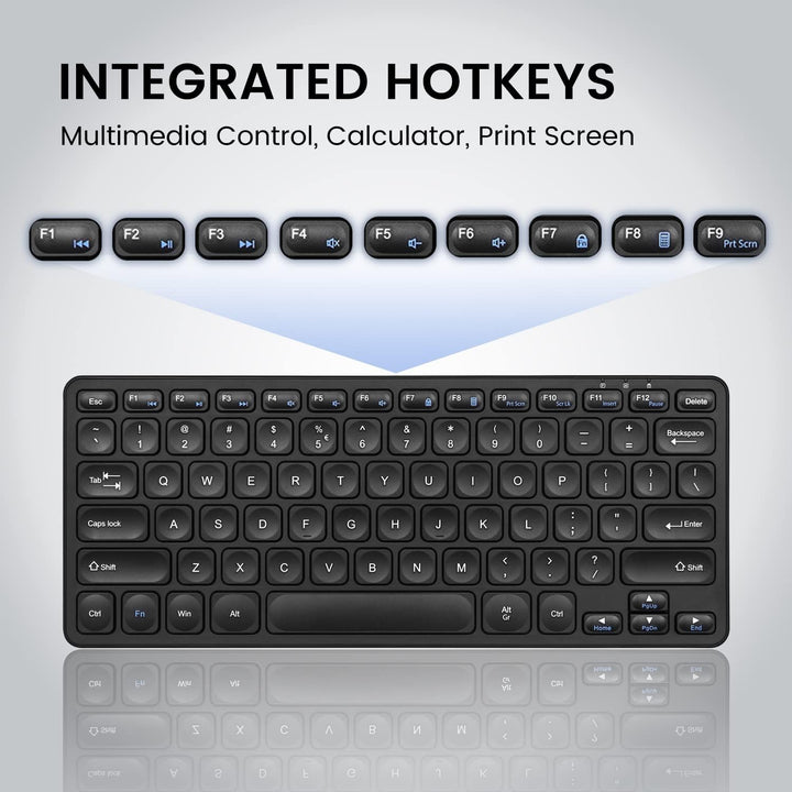 Perixx PERIBOARD-416 Wired Mini USB Keyboard with 4 Hubs - X Type Scissor Keys - Big Print Keys - De
