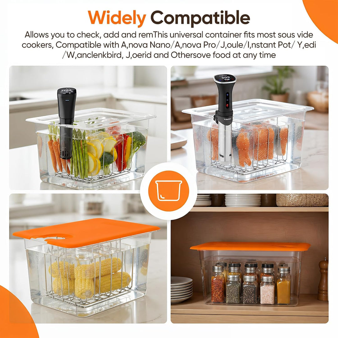 Sous Vide Behälter 12L Sous Vide Container mit Deckel BPA-frei | Sous Vide Set mit Thermohülle und R