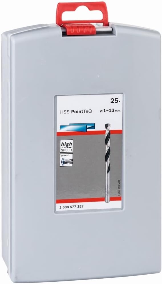 Bosch Accessories 25tlg. HSS Spiralbohrer PointTeQ Set (für Metall, ProBox, Zubehör Bohrschrauber),