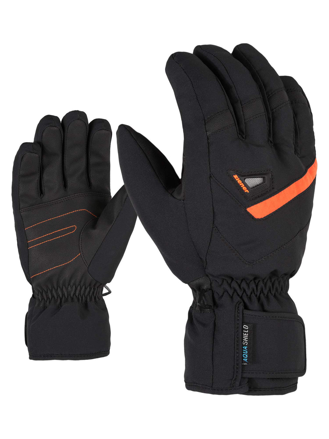 Ziener Herren Gary Skihandschuhe 45 giftorange, schwarz, 45 giftorange, schwarz