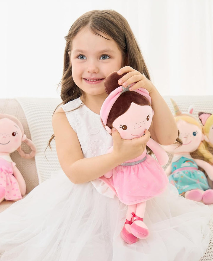 GAGAKU Weiche Stoffpuppe 40cm Schutzengel Puppen, Taufgeschenk für Baby Mädchen Kuscheltier Glücksbr